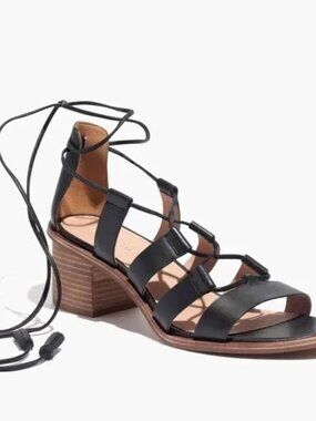 Madewell black lace up sandals